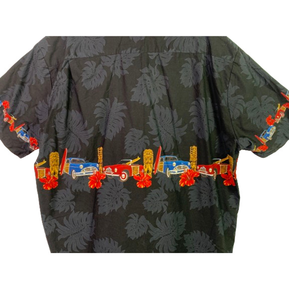 Bishop St. Apparel Mens 3XL Hawaiian Button Up Shirt Tiki Woody Surfer Vintage - Picture 6 of 9